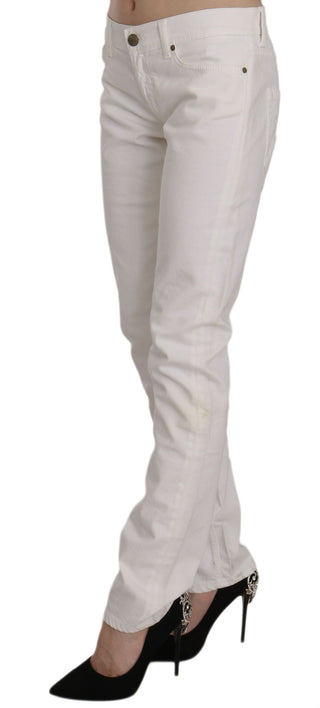 Chic White Skinny Cotton Blend Pants - Luxury for You