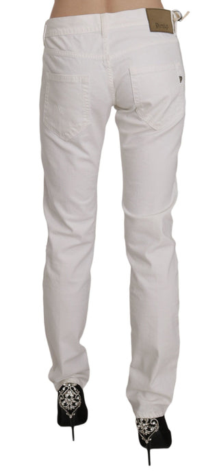 Chic White Skinny Cotton Blend Pants - Luxury for You