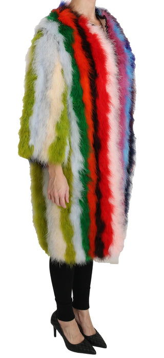 Elegant Multicolor Feather Long Coat Jacket - Luxury for You