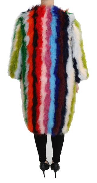 Elegant Multicolor Feather Long Coat Jacket - Luxury for You