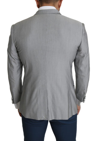 Elegant Silk Blend Light Gray Blazer - Luxury for You