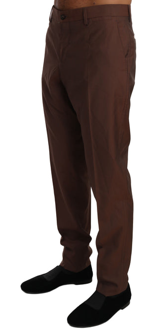 Elegant Brown Wool-silk Formal Pants - Luxury for You