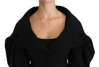 Elegant Black Virgin Wool Coat - Luxury for You