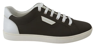 Sleek White Leather Low Top Sneakers - Luxury for You