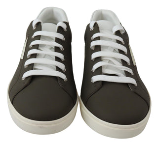 Sleek White Leather Low Top Sneakers - Luxury for You