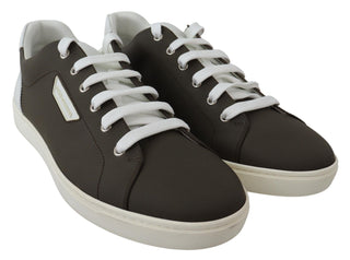 Sleek White Leather Low Top Sneakers - Luxury for You