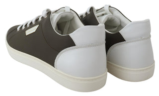 Sleek White Leather Low Top Sneakers - Luxury for You