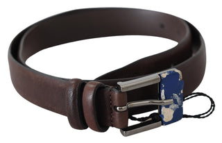 Elegant Brown Leather Classic Belt With Silver-tone Buckle - Luxury for You