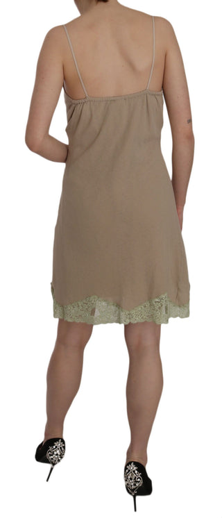 Elegant Beige Lace Spaghetti Strap Mini Dress - Luxury for You