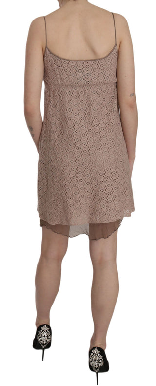 Beige A-line Spaghetti Strap Mini Dress - Luxury for You