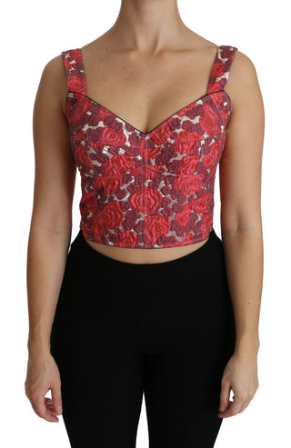 Elegant Floral Brocade Cropped Top - Luxury for You