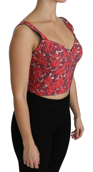 Elegant Floral Brocade Cropped Top - Luxury for You