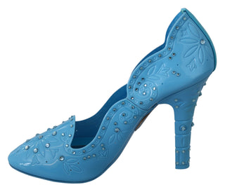 Crystal Embellished Blue Cinderella Pumps - Luxury for You