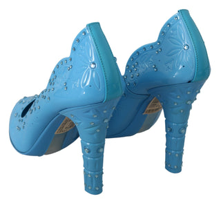 Crystal Embellished Blue Cinderella Pumps - Luxury for You