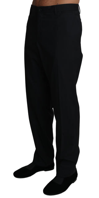 Elegant Black Formal Wool Blend Trousers - Luxury for You