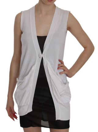 Elegant Sleeveless Cotton Vest In Pristine White - Luxury for You