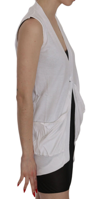 Elegant Sleeveless Cotton Vest In Pristine White - Luxury for You