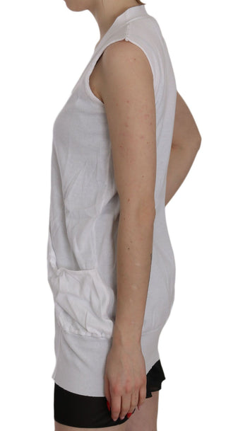 Elegant Sleeveless Cotton Vest In Pristine White - Luxury for You