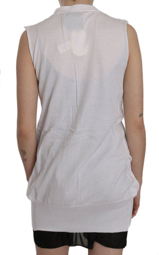 Elegant Sleeveless Cotton Vest In Pristine White - Luxury for You