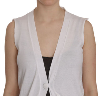 Elegant Sleeveless Cotton Vest In Pristine White - Luxury for You