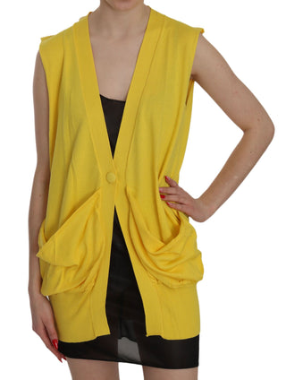 Elegant Yellow Sleeveless Cotton Vest - Luxury for You