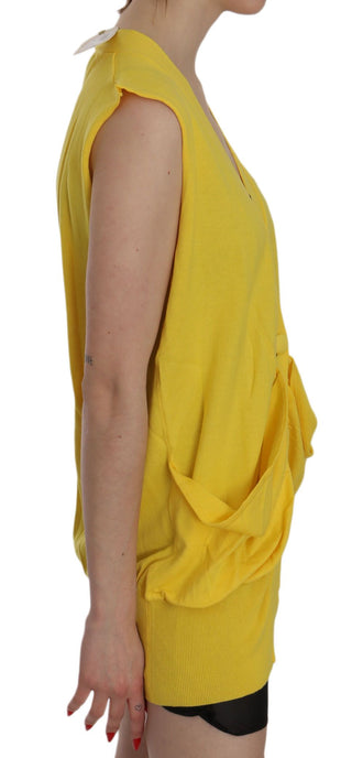 Elegant Yellow Sleeveless Cotton Vest - Luxury for You