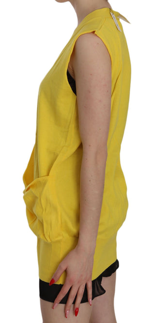 Elegant Yellow Sleeveless Cotton Vest - Luxury for You