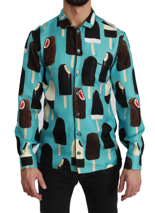 Exclusive Silk Blend Ice-cream Print Shirt - Luxury for You