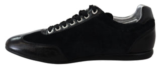 Elegant Black Leather Sport Sneakers - Luxury for You