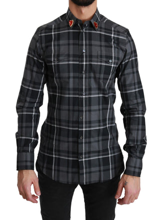 Elegant Gray Checkered Martini Dress Shirt - Luxury for You