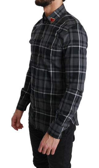 Elegant Gray Checkered Martini Dress Shirt - Luxury for You