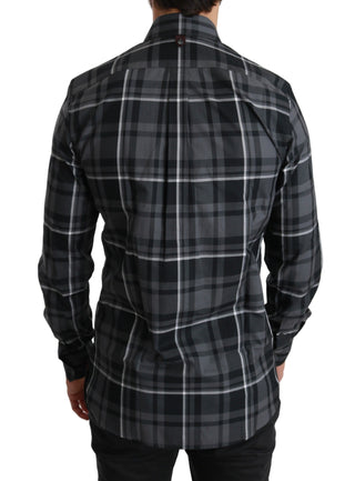 Elegant Gray Checkered Martini Dress Shirt - Luxury for You