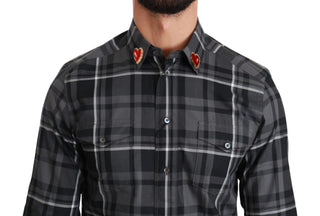 Elegant Gray Checkered Martini Dress Shirt - Luxury for You