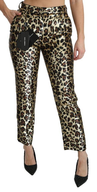 Chic High Waist Leopard Sequin Pants - Luxury for You