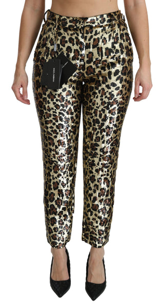 Chic High Waist Leopard Sequin Pants - Luxury for You