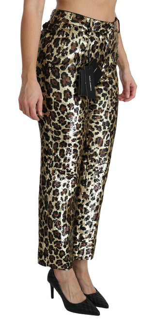 Chic High Waist Leopard Sequin Pants - Luxury for You