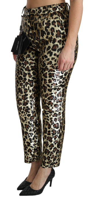 Chic High Waist Leopard Sequin Pants - Luxury for You