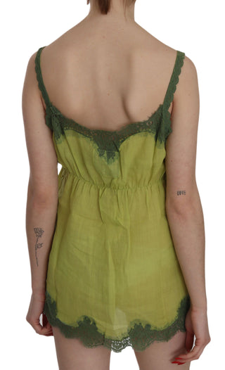 Elegant Green Lace Linen Tank Top - Luxury for You