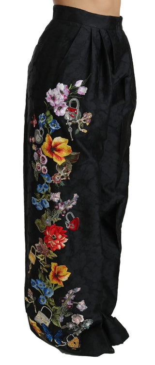 Elegant High Waist Wide Leg Floral Pants - Luxury for You