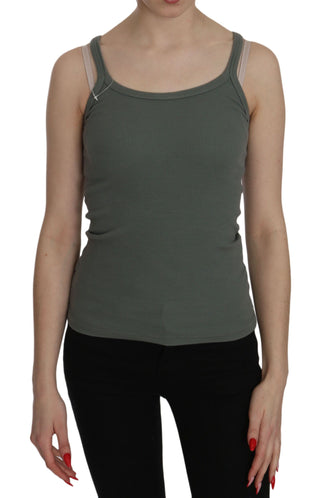 Chic Green Spaghetti Strap Casual Tank Top - Luxury for You