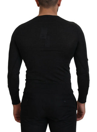 V-neck Cashmere Sweater With Heart Embroidery