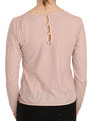 Chic Pink See-through Cotton Blouse - Luxury for You