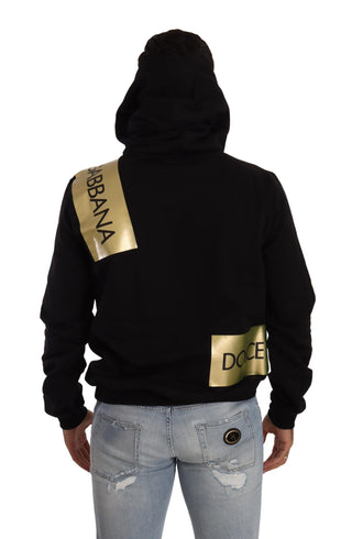 Elevate Your Style With A Black Golden-logo Pullover