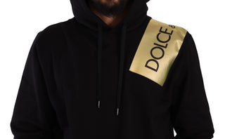 Elevate Your Style With A Black Golden-logo Pullover