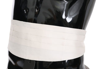 Elegant Silk White Patterned Cummerbund - Luxury for You