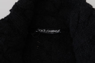 Elegant Black Wool-cashmere Blend Cardigan