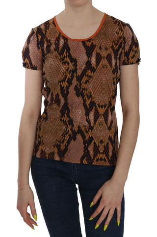 Alluring Brown Snake Skin Pattern Blouse - Luxury for You