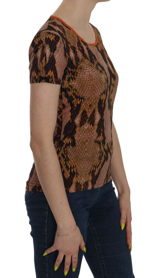 Alluring Brown Snake Skin Pattern Blouse - Luxury for You