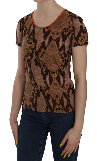 Alluring Brown Snake Skin Pattern Blouse - Luxury for You