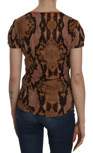 Alluring Brown Snake Skin Pattern Blouse - Luxury for You